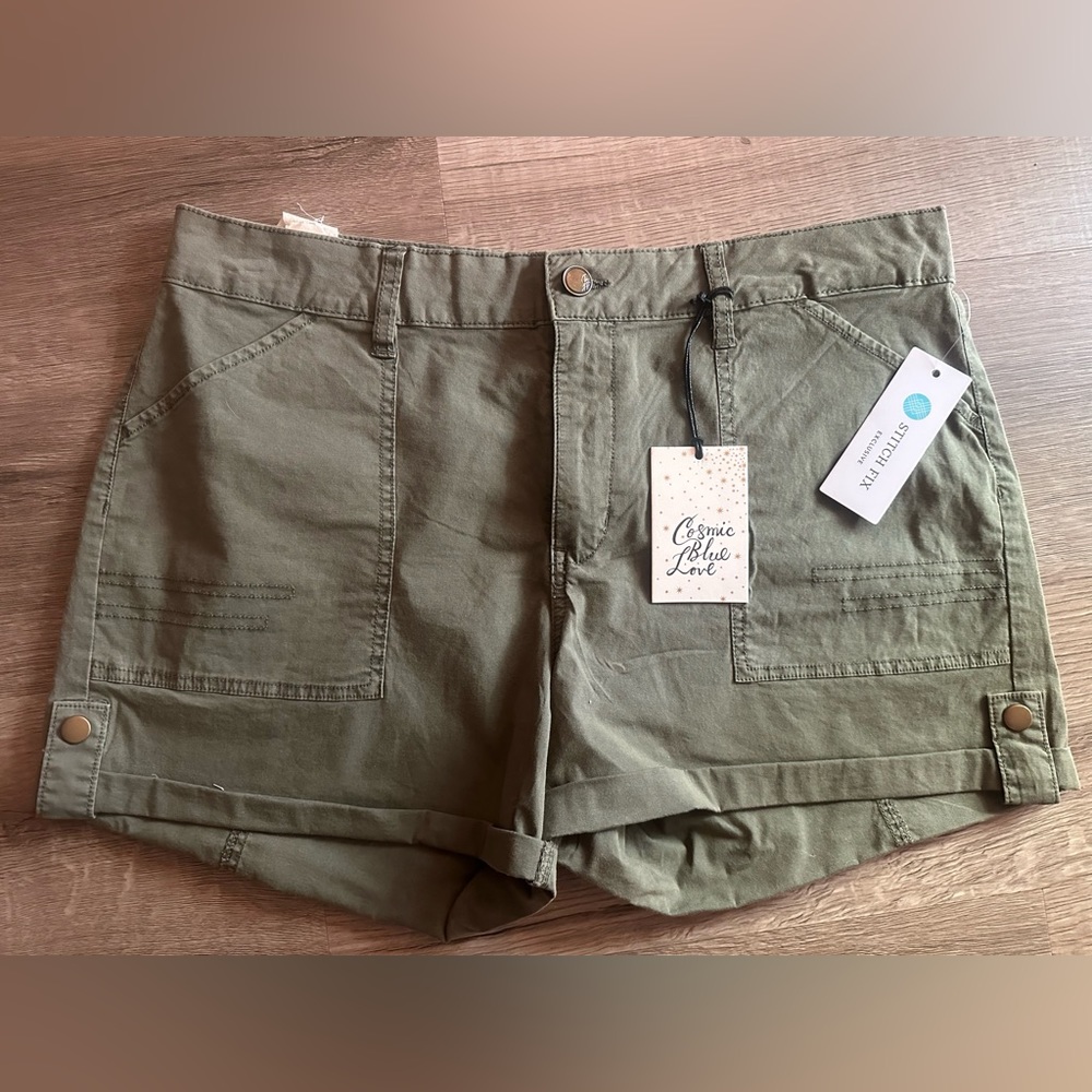 Cosmic Blue Love Joni Patch Pocket short- size 12
